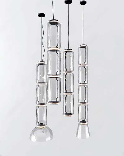 现代玻璃管状吊灯3D模型下载